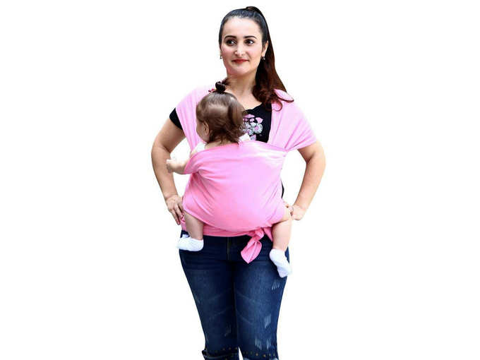 Bey Bee Full Neck Support Baby Wrap Sling Carrier, Pink