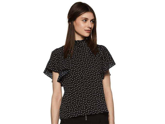 Krave Women&#39;s Polka dot Regular Fit Top