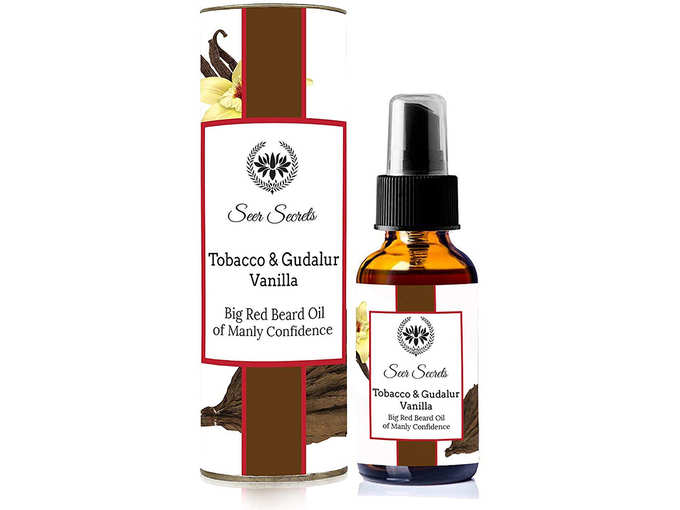 Seer Secrets Tobacco &amp; Gudalur Vanilla _Big Red_ Beard Oil of Manly Confidence (30ML)