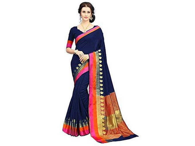 Soru Fashion Womens Kanjivaram Art Silk Banarasi Jacquard Sarees With Blouse Piece