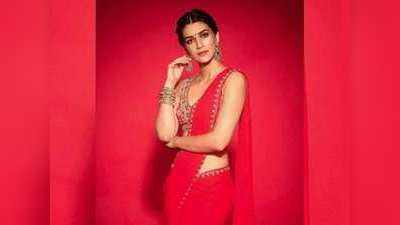 तस्वीरें: रेड साड़ी में बेहद गॉरजस नजर आईं Kriti Sanon