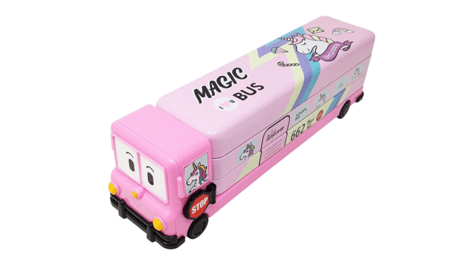 SHREE-TECHNESH-Multicolour-Cartoon-Printed-School-Bus