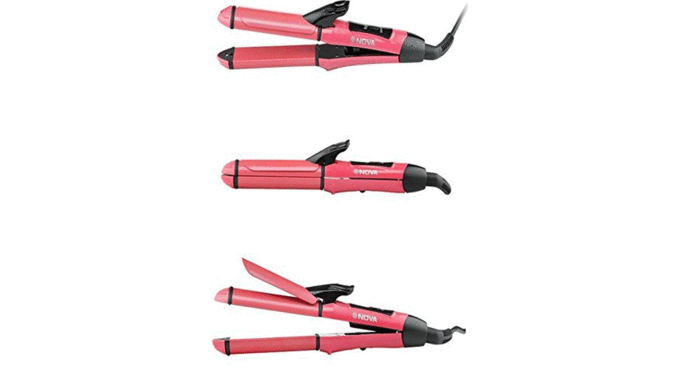 Mitsico-2-in-1-Hair-Straightener-and-Curler-with-Ceramic-Plate-(Pink)
