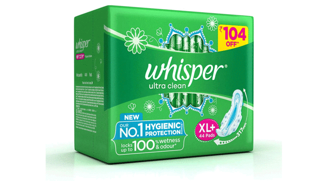 Whisper-Ultra-Clean-Sanitary-Pads - 44-Pieces-(XL-Plus)