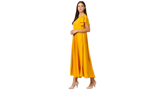 Klook-Women&#39;s-Crepe-A-Line-Maxi-Dress---Bumblebee-Yellow