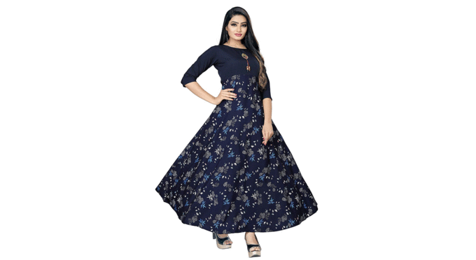Ethnic-4-You-Women-Long-Fit-&amp;-Flare-Sttiched-Gown(Multi-color)_GW18