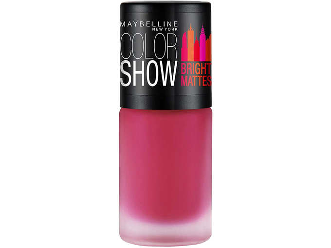 Maybelline New York Colour Show Bright Matte Nail Paint, Peppy Pink, 6ml