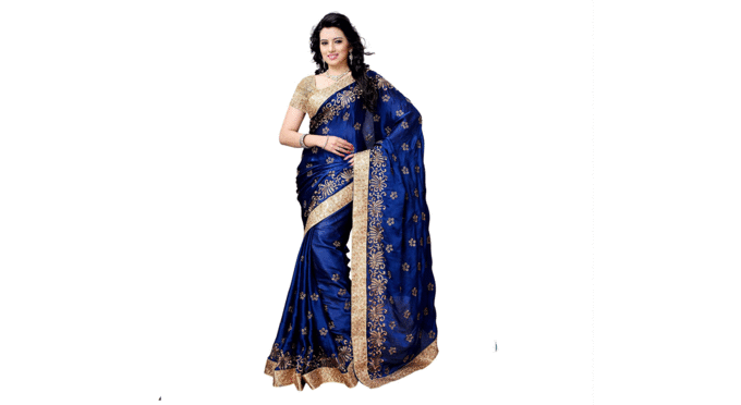 Womanista-Women&#39;s-Embroidered-Satin-Saree-with-Blouse-Piece-(FS5027-Blue-Free-Size)