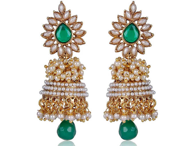 Shining Diva Bollywood Inspired Traditional Pearl Stylish Fancy Party Wear Jhumka