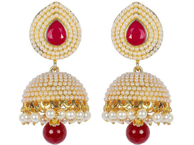 Shining Diva Stylish Fancy Party Wear Traditional Pearl Jhumki_Jhumka Earrings For Girls & Women