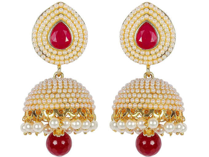 Shining Diva Stylish Fancy Party Wear Traditional Pearl Jhumki_Jhumka Earrings For Girls &amp; Women