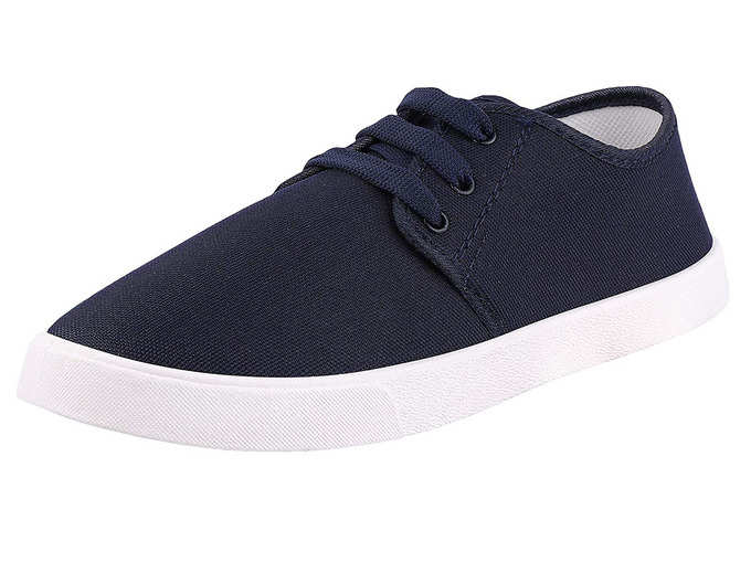 Chevit Men&#39;s Blue Casual Flat Sneakers