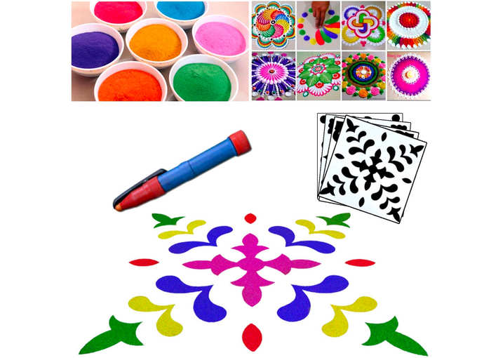 ascension Rangoli Kit Creativity Diwali Floor Decoration (Multicolours)