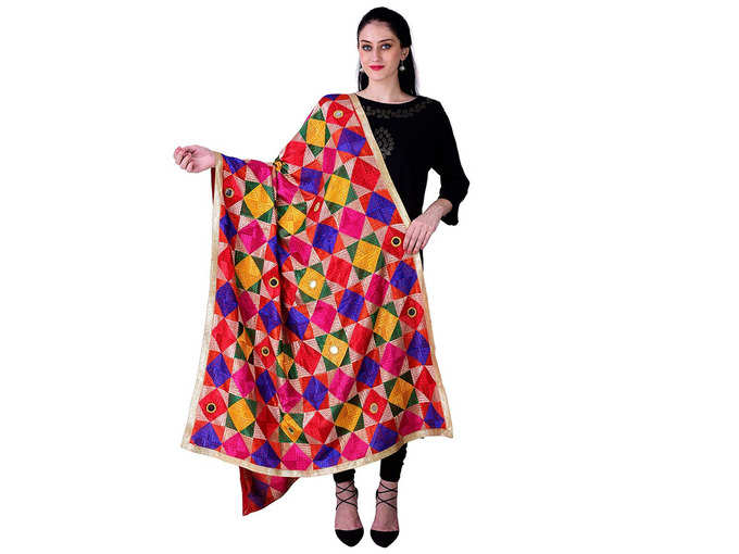 SWI WITH LABEL Phulkari Dupattas for Womens