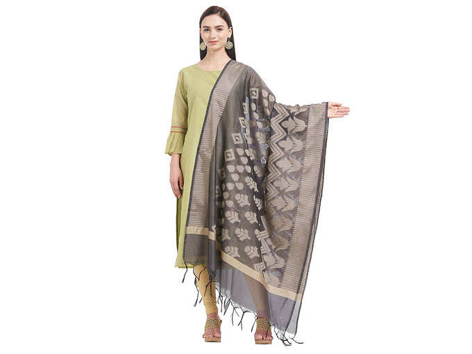 Viva N Diva Womens Dupatta Woven Banarasi Art Silk Duppatta for Salwar Suit