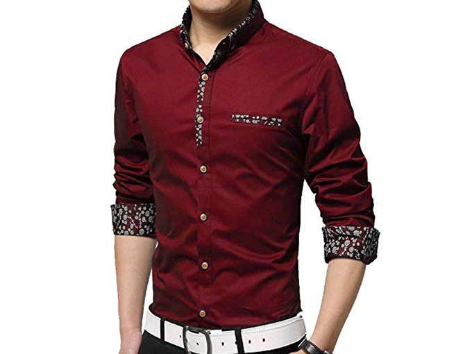 IndoPrimo Mens Cotton Casual Fancy Shirt for Men Full Sleeves