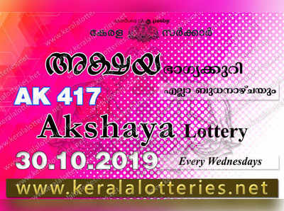 AK 417 Lottery: അക്ഷയ ലോട്ടറി നറുക്കെടുപ്പ് ഇന്ന് മൂന്ന് മണിയ്‍ക്ക്