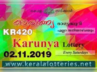 KR 420 Lottery: കാരുണ്യ ലോട്ടറി നറുക്കെടുപ്പ് ഇന്ന് മൂന്ന് മണിയ്ക്ക്