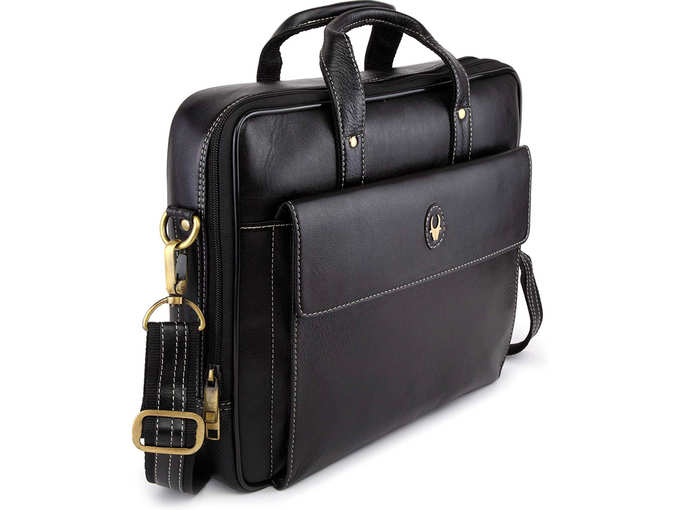 _WildHorn Black 100% Genuine Leather 14.5 inch Laptop Messenger Bag Description – L-14.5 INCH W-2.5 INCH H-12.5 INCH