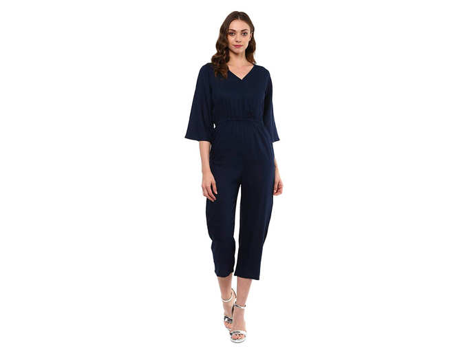 Idalia Navy Blue V-Neck Jumpsuit