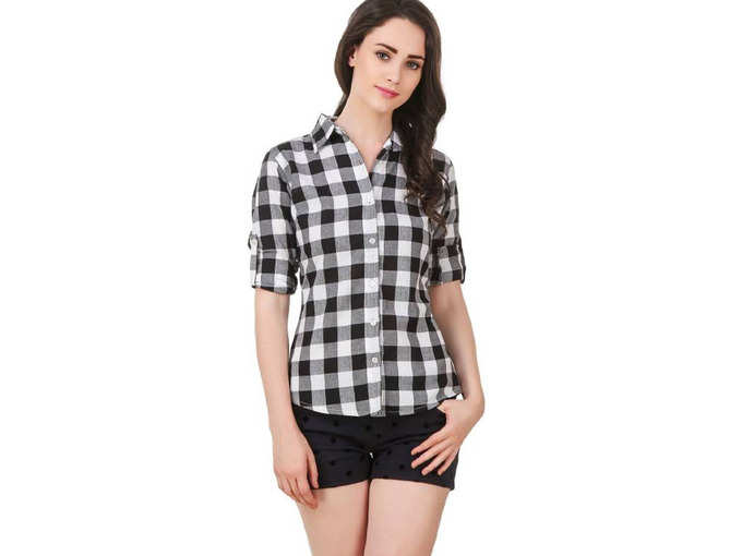 Women&#39;s Cotton Checkered Shirt