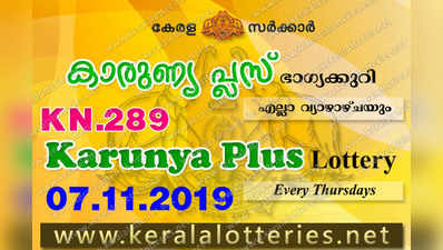 KN 289 Lottery: കാരുണ്യ പ്ലസ് ലോട്ടറി നറുക്കെടുപ്പ് ഇന്ന് മൂന്ന് മണിയ്‍ക്ക്