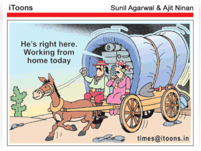 Cartoon Jokes : யெஸ், அவர் வீட்டுலதான் வொர்க் பண்றாரு.!