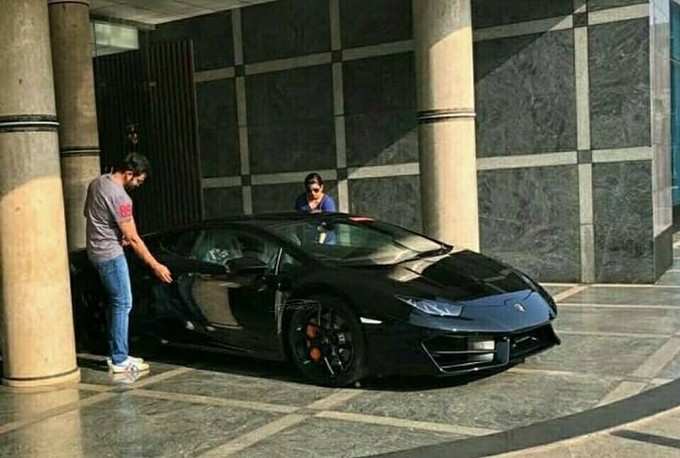 Prithviraj with Lamborghini Huracan