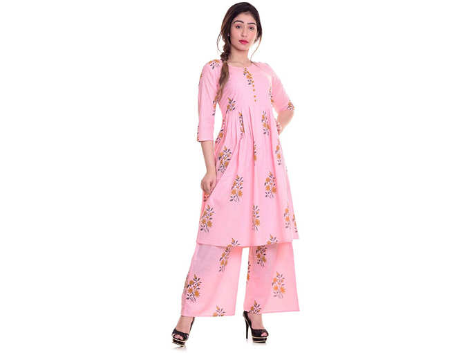 Anarkali kurti with plazo pant set