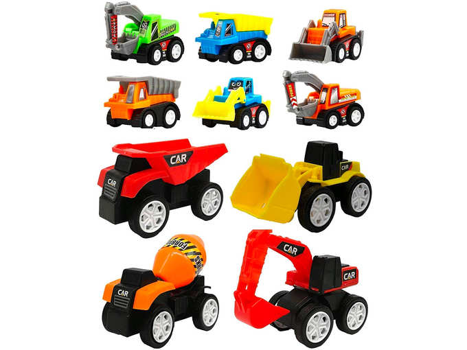 Construction Vehicles Pull Back Toy Cars Playset