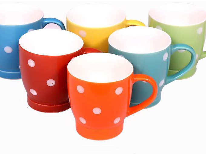 Multi Color Oval Ceramic Tea Cups