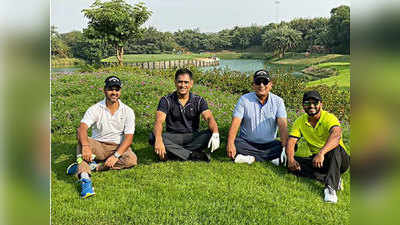 केदार जाधव और आरपी सिंह के साथ गोल्फ खेलते दिखे धोनी