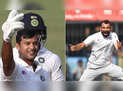 ICC Test Rankingsలో మయాంక్, మహ్మద్ షమీ పైపైకి..!