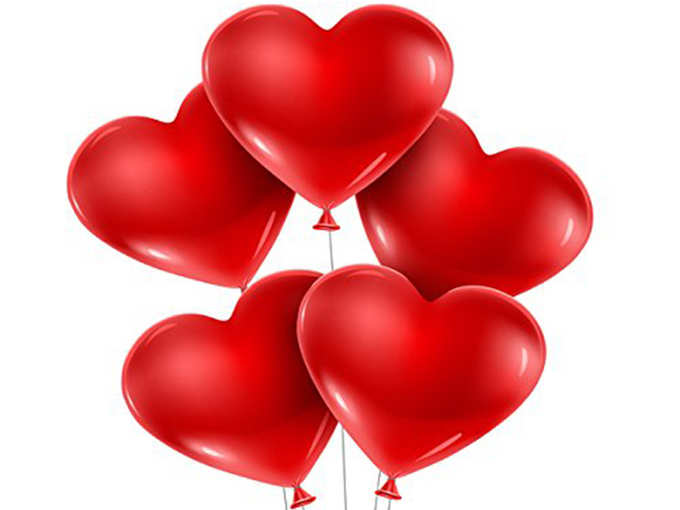 HEART SHAPED BALLONS RED COLOR