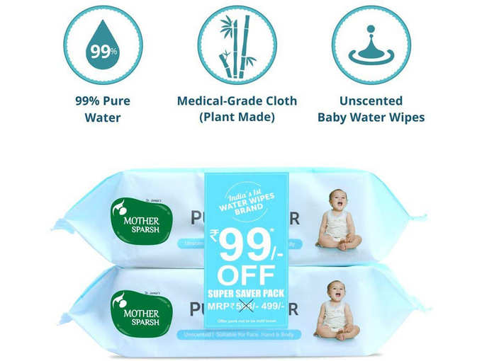 mother sparsh water wipes