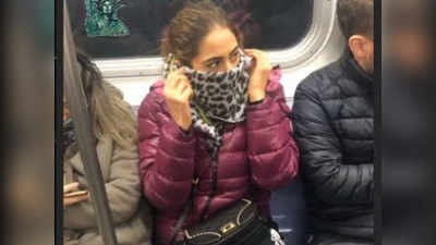 मेट्रो में चेहरा छिपाकर घूमीं सारा अली खान