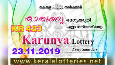 KR 423 Lottery: കാരുണ്യ  ലോട്ടറി നറുക്കെടുപ്പ് ഇന്ന് മൂന്ന് മണിയ്‍ക്ക്