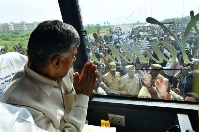 అమరావతిలో టీడీపీ అధినేత చంద్రబాబు పర్యటన దృశ్యమాలిక