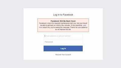 പ്രവർത്തന രഹിതമായി ഫേസ്ബുക്ക്; ഉടൻ തിരിച്ചുവരുമെന്ന് അറിയിപ്പ്