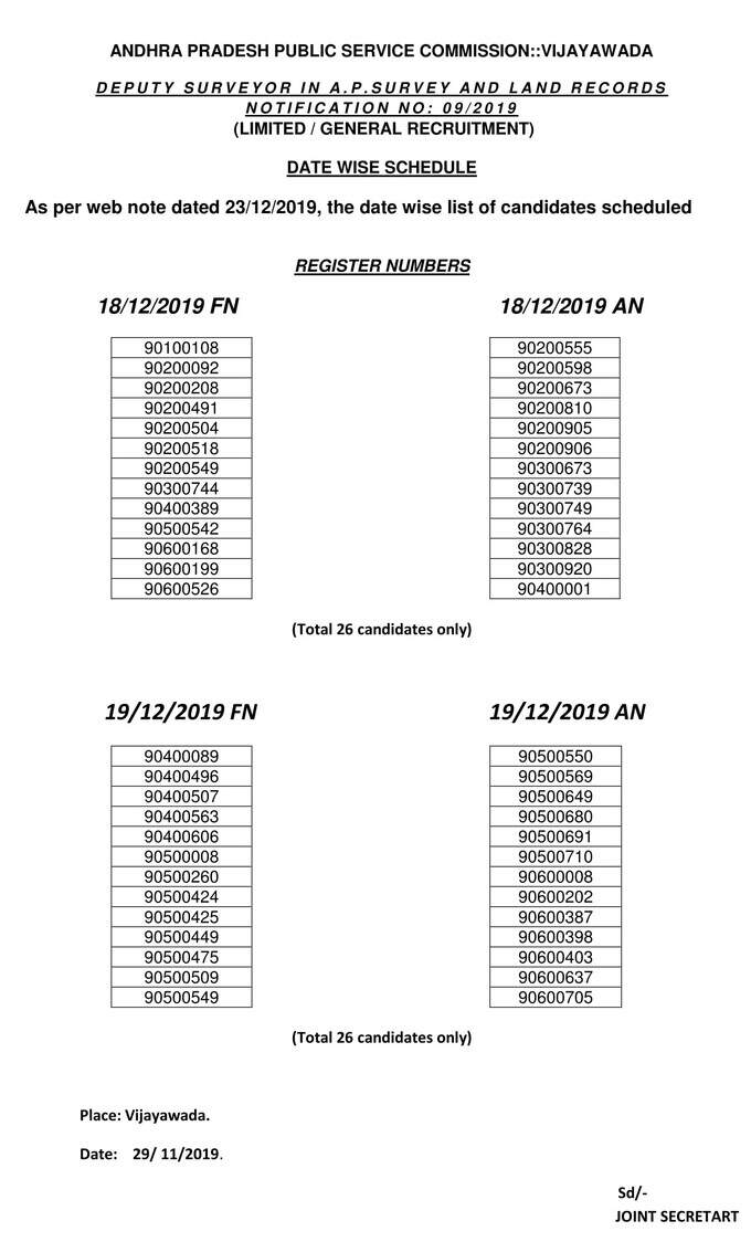 Schedule