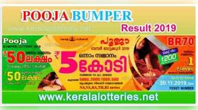 Kerala Pooja Bumper Lottery 2019: പൂജാ ബമ്പര്‍ നറുക്കെടുപ്പ് ഇന്ന് രണ്ടുമണിക്ക്; ഒന്നാം സമ്മാനം അഞ്ച് കോടി