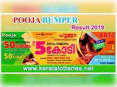 Kerala Pooja Bumper Lottery 2019: പൂജാ ബമ്പര്‍ നറുക്കെടുപ്പ് ഇന്ന് രണ്ടുമണിക്ക്; ഒന്നാം സമ്മാനം അഞ്ച് കോടി