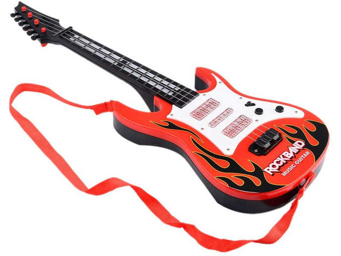 Toyshine Music and Lights Guitar Toy, Big Red