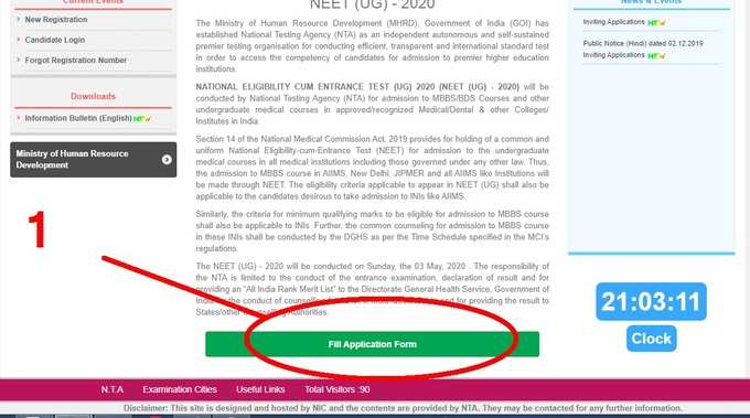 NEET 2020 Registration