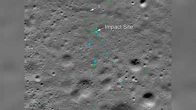 चंद्रमा की सतह पर दिखा चंद्रयान-2 के विक्रम लैंडर का मलबा, नासा ने दिखाई तस्‍वीर