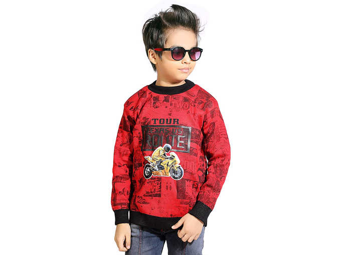 AD & AV Boys Fullsleeve Sweater 955_Kids_Sweater_RED_Batman_AA