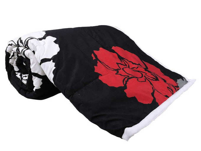 Flowers Design Print Single Bed Reversible AC Blanket