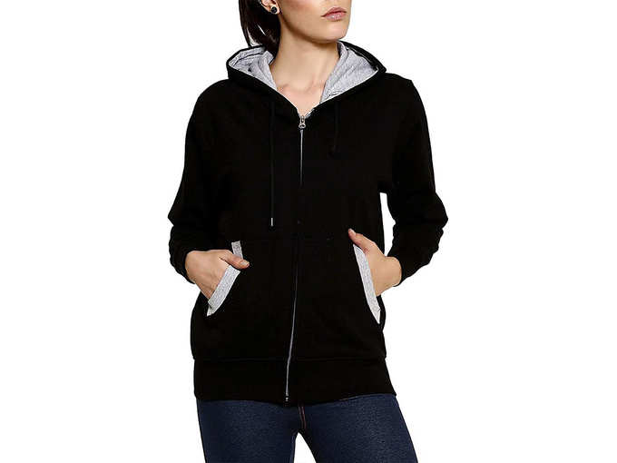 GOODTRY Womens Cotton Hoodies-Black