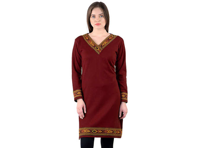 Ladies Kullu Patti Woolen Kurti and Color Options