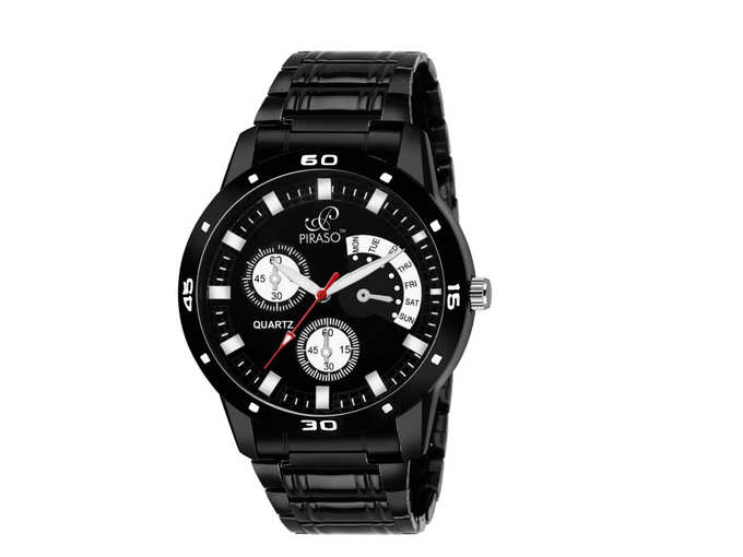 PIRASO Analogue Black Dial Mens Watch